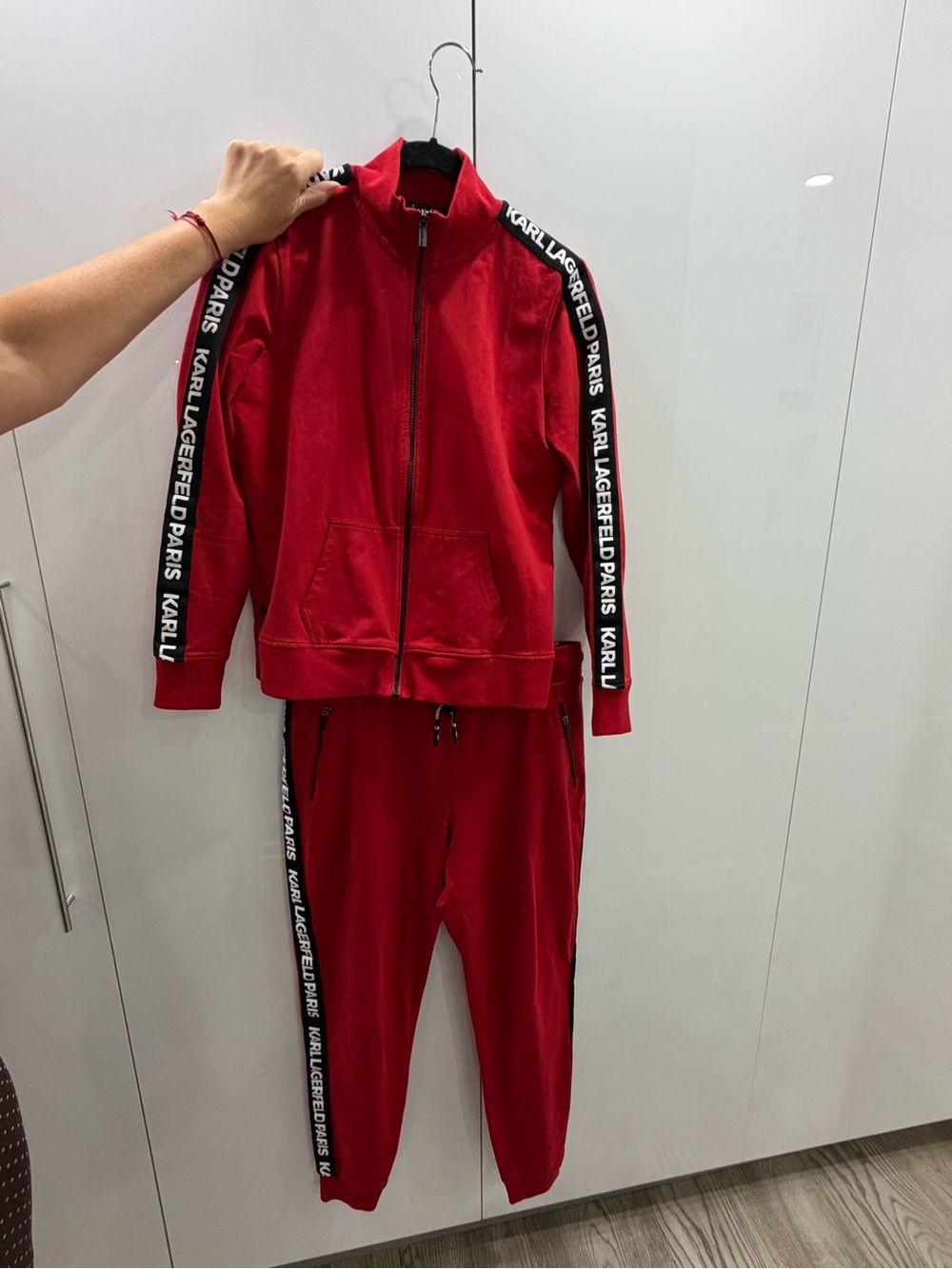 Karl Lagerfeld Red Track Jacket & Jogger Set